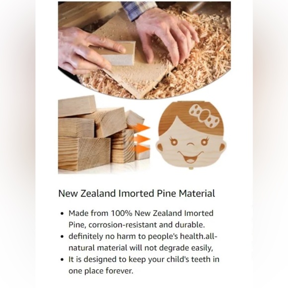 BRAND NEW BABY TOOTH FAIRY & FIRST CURL, & UMBILICAL CORD PINE WOOD KEEPSAKE BOX - Picture 6 of 13